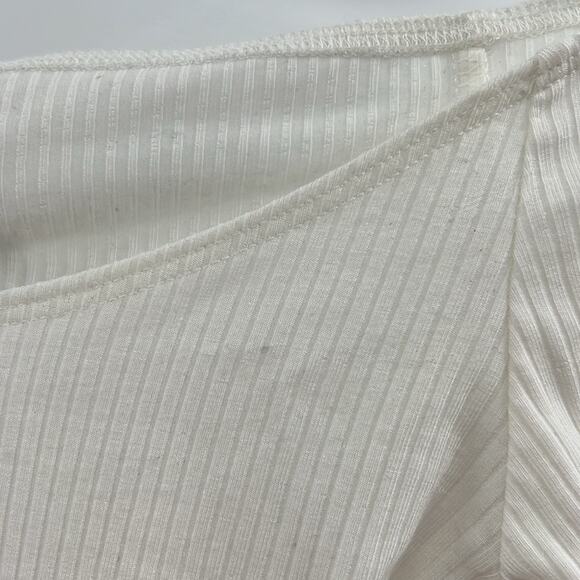 Reformation Cream Off The Shoulder Ribbed Long Sleeve Top - XS - NWT - Picture 3 of 7